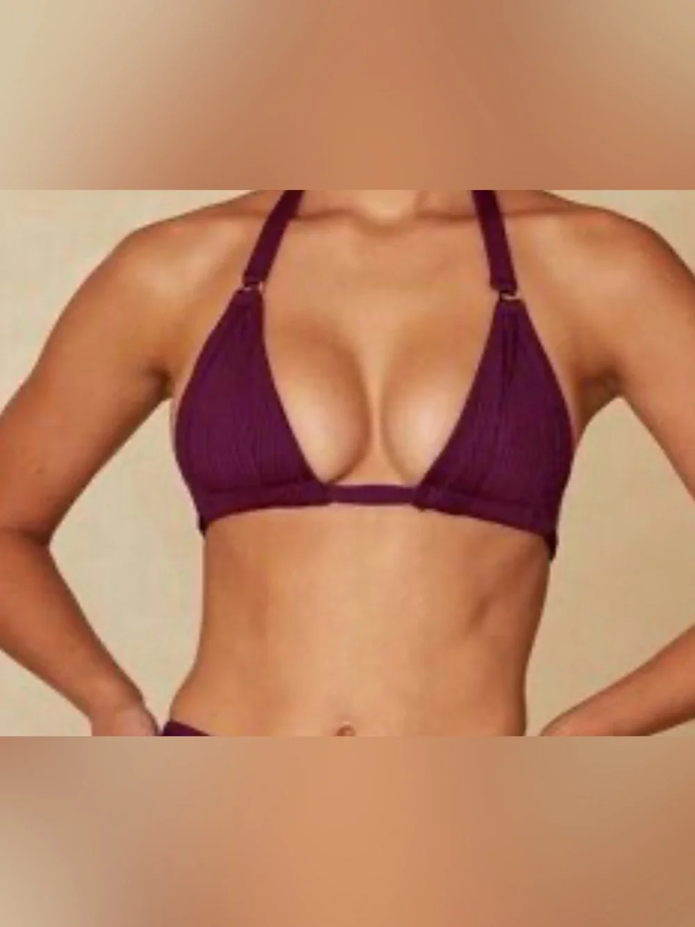 Monday Swimwear ribbed Morocco bikini top in eggplant purple BNWT new VVV XXL